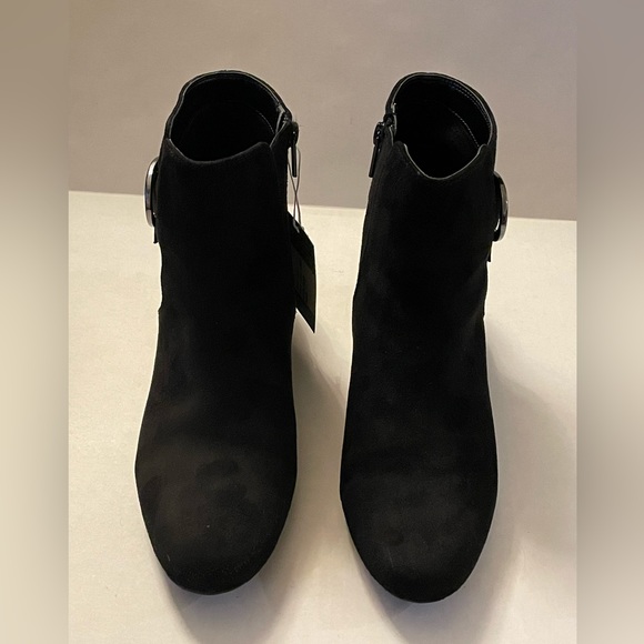 Impo Black Faux Suede Genesis Ankle Wedge Heel Bootie Boot - 9 - Picture 5 of 8